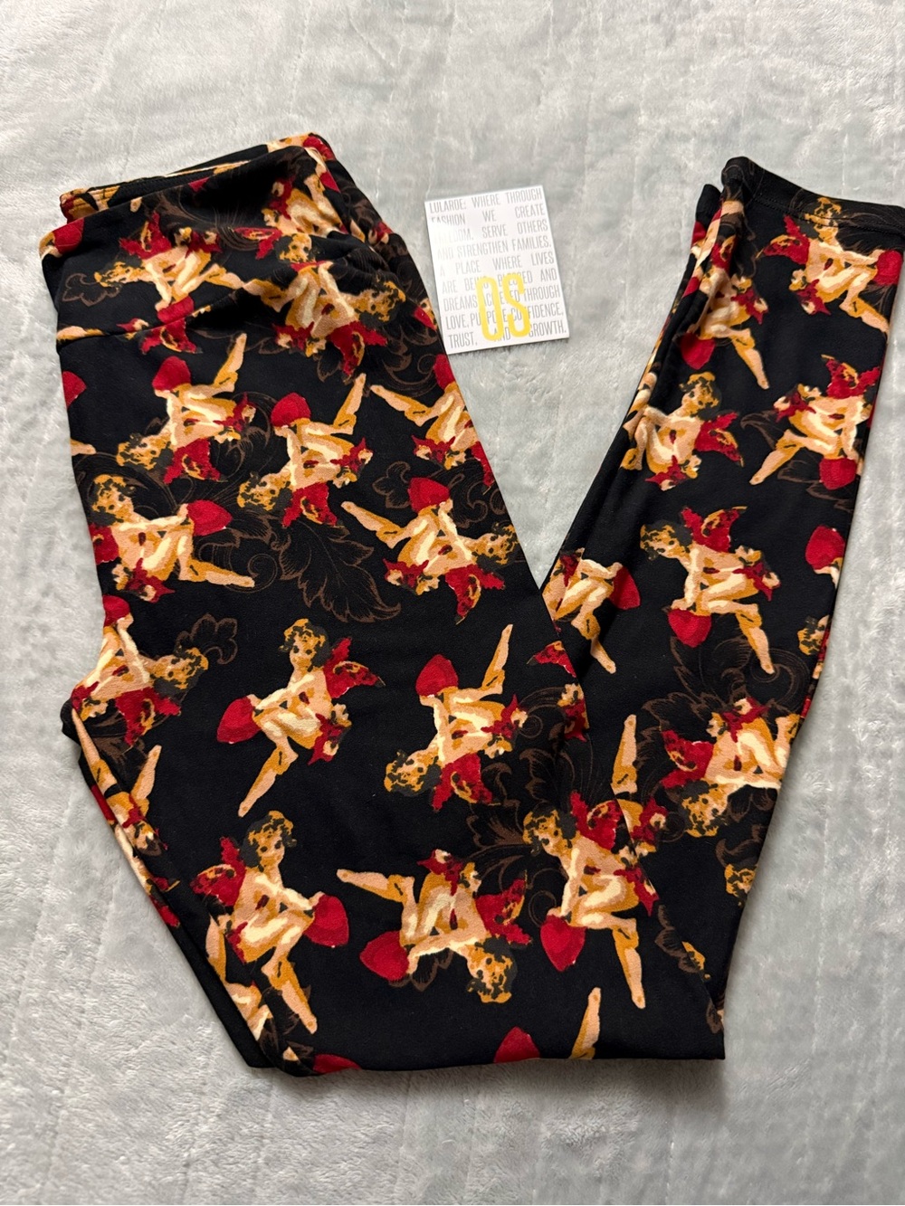New OS Lularoe leggings Cherub Angel Valentines print!
